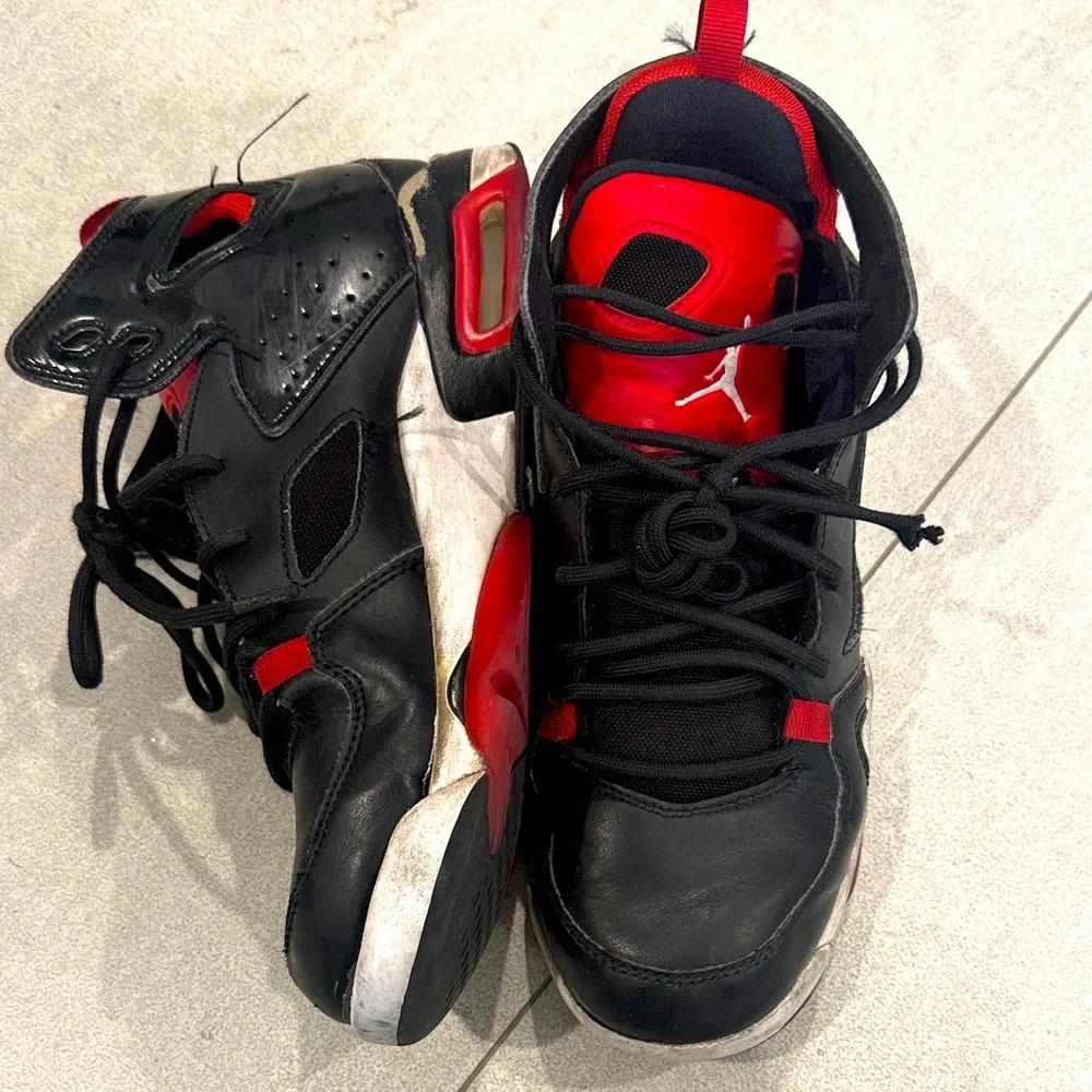 Nike Jordan Black and Red High-Top Basketball Sneakers